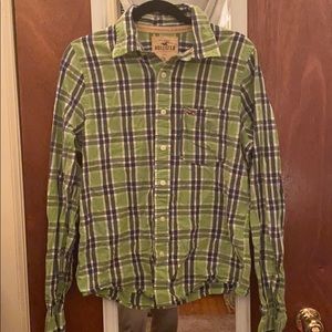 button down hollister plaid shirt